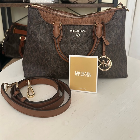 Michael Kors Dark Brown and Tan Satchel - Picture 1 of 5